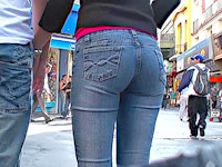 Most people walk the streets without noticing yummy butts in jeans hot pants, but not me! I film the best ones for you to enjoy!